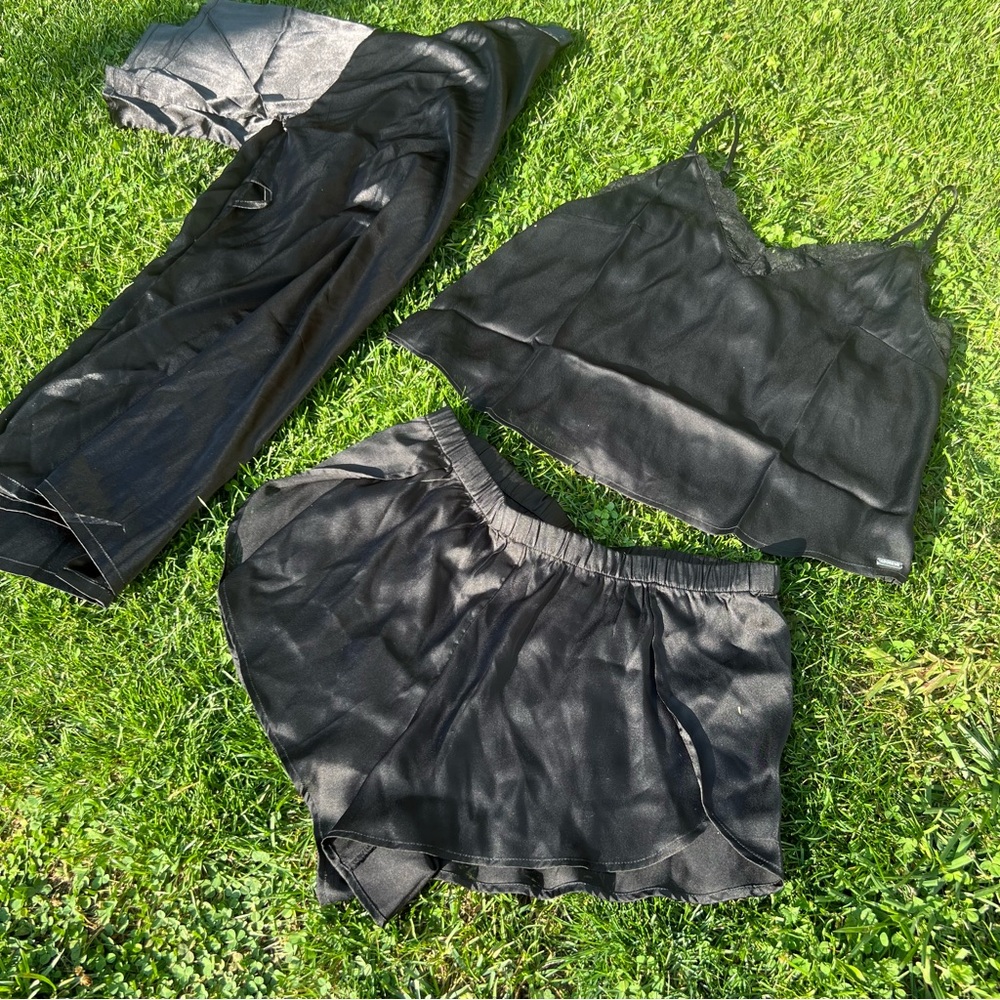Black Silk PJ Set